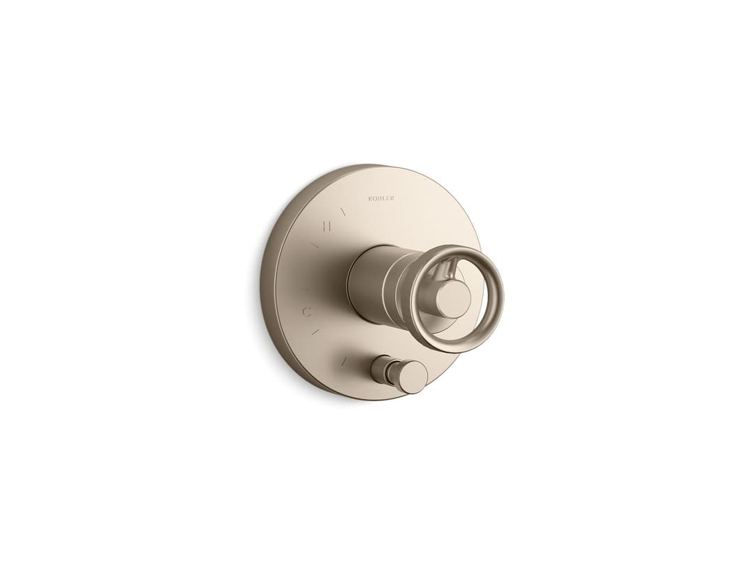 Kohler Components Rite-Temp valve trim with Industrial handle and diverter - Vibrant Brushed Bronze by Kohler
