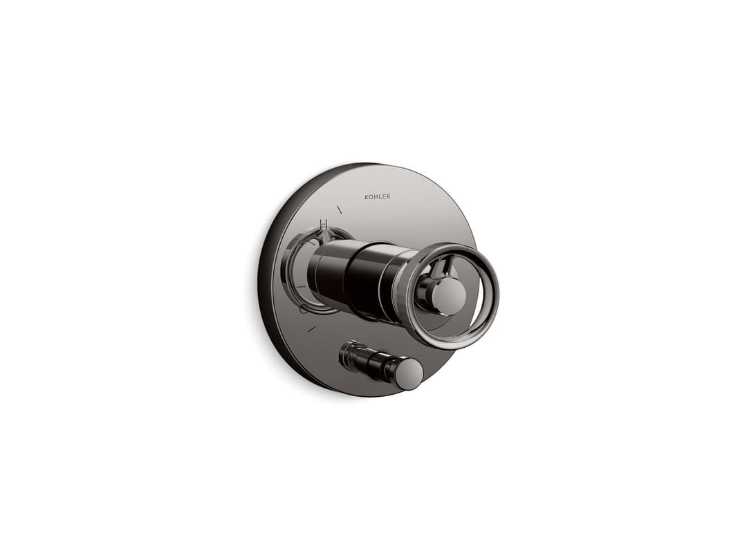 Kohler Components Rite-Temp valve trim with Industrial handle and diverter - Vibrant Titanium by Kohler