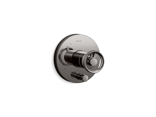 Kohler Components Rite-Temp valve trim with Industrial handle and diverter - Vibrant Titanium