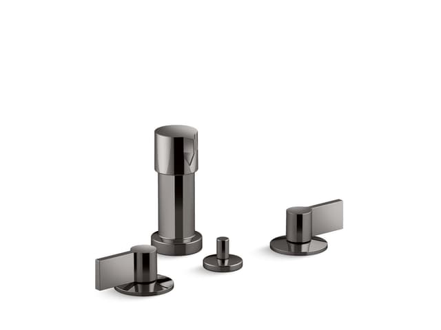 Kohler Components Widespread bidet faucet with Lever handles - Vibrant Titanium