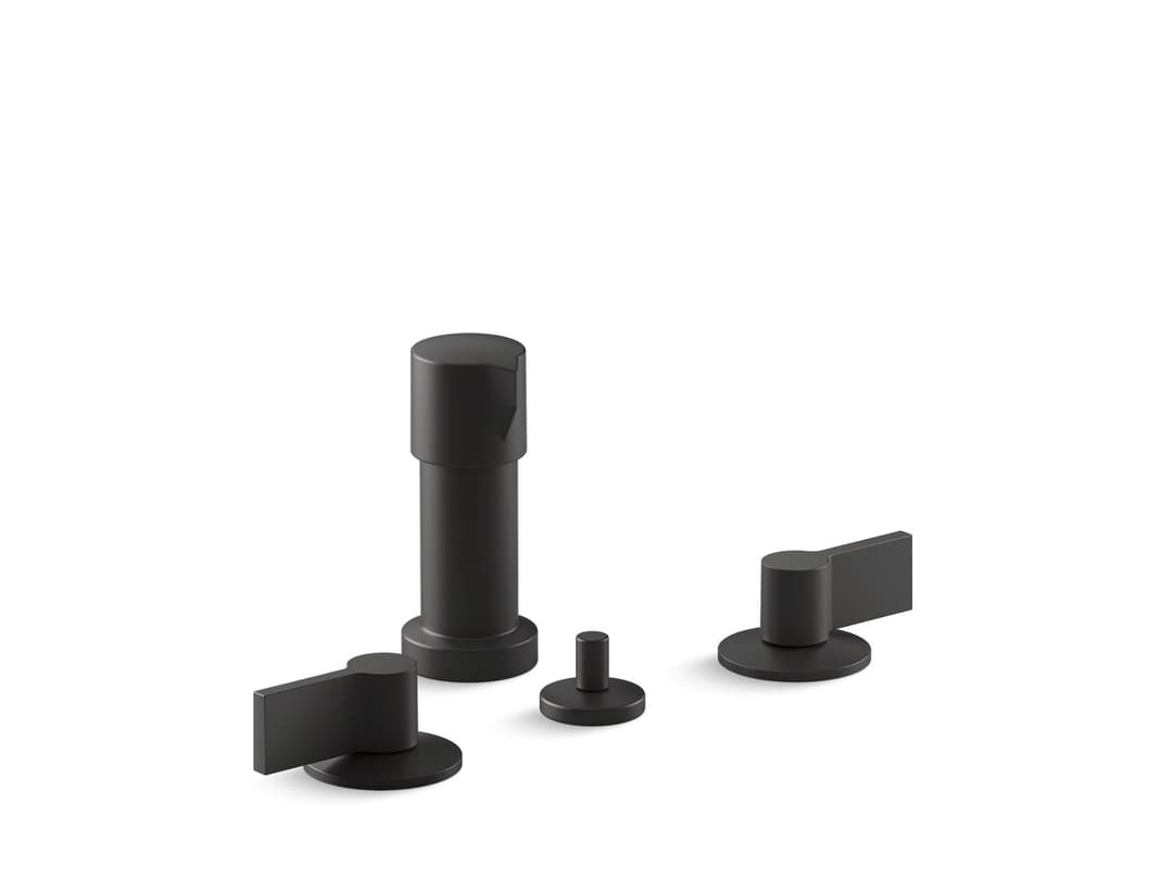 Kohler Components Widespread bidet faucet with Lever handles - Matte Black by Kohler