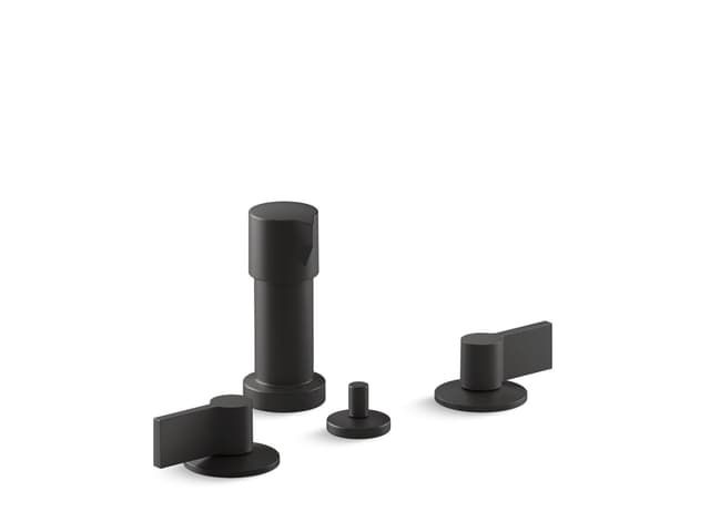 Kohler Components Widespread bidet faucet with Lever handles - Matte Black