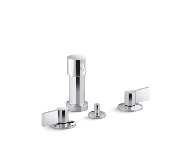 Kohler Components Widespread bidet faucet with Lever handles - Polished Chrome