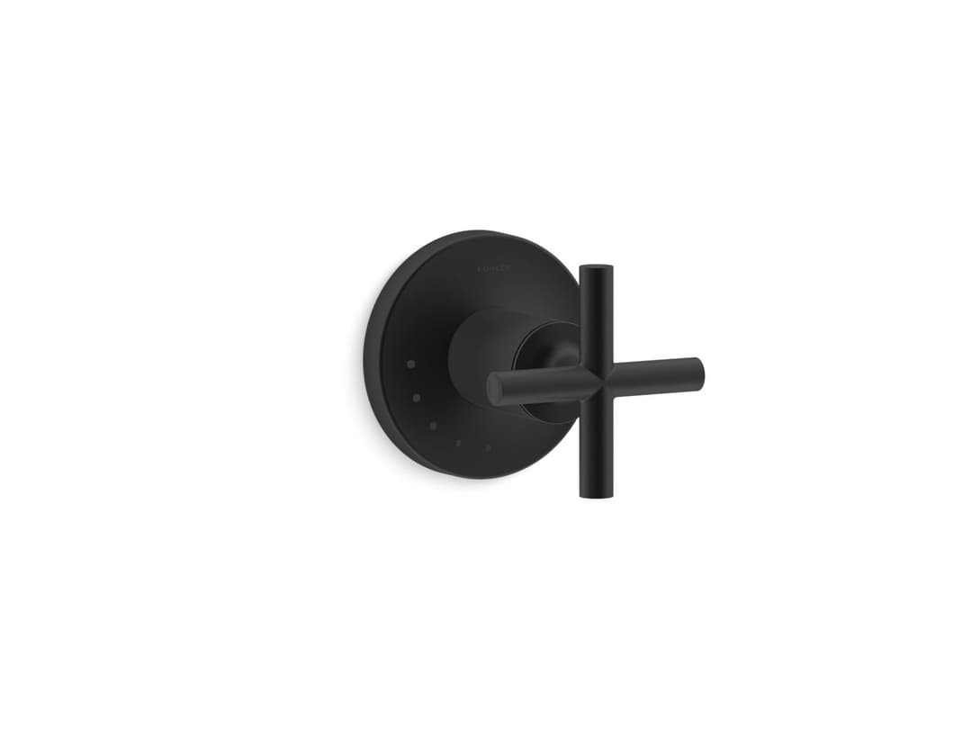 Kohler Purist MasterShower volume control valve trim with cross handle - Matte Black by Kohler