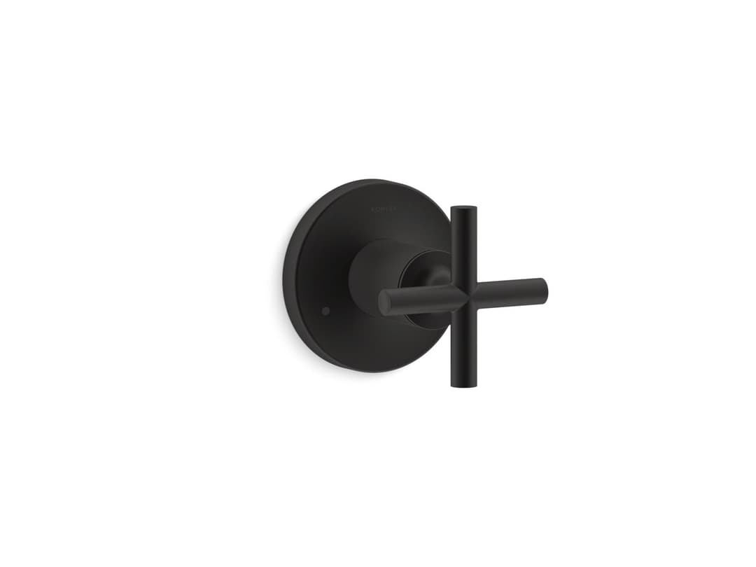 Kohler Purist MasterShower transfer valve trim with cross handle - Matte Black by Kohler
