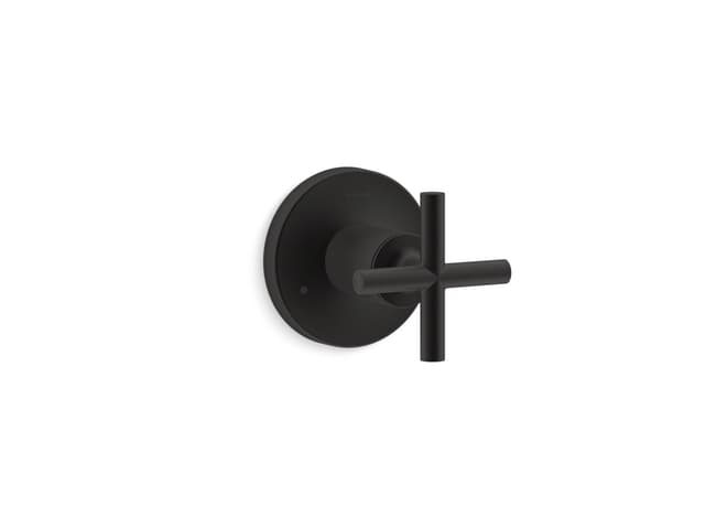Kohler Purist MasterShower transfer valve trim with cross handle - Matte Black