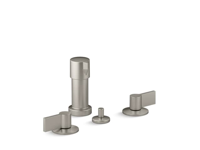 Kohler Components Widespread bidet faucet with Lever handles - Vibrant Brushed Nickel