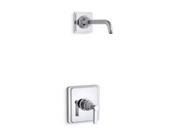 Kohler Pinstripe Pure Rite-Temp shower trim kit with lever handle, without showerhead - Polished Chrome - image 1