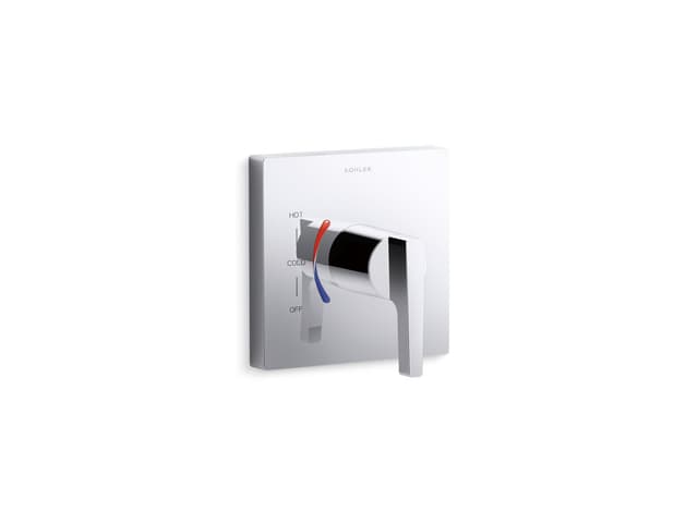 Kohler Honesty Rite-Temp valve trim with red/blue indexing - Polished Chrome