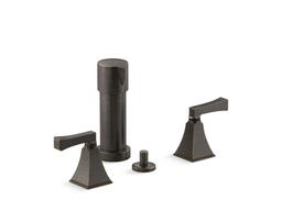 Kohler Memoirs Stately Vertical spray bidet faucet with Deco lever handles - Vibrant Brushed Nickel - image 3