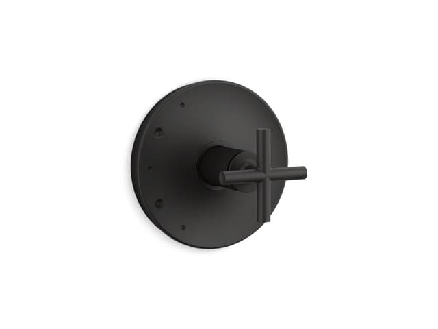 Kohler Purist Rite-Temp valve trim with cross handle - Matte Black