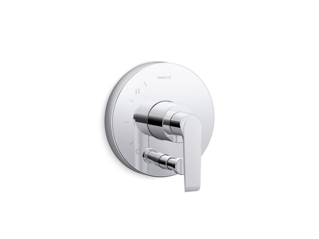 Kohler Avid Rite-Temp valve trim with push-button diverter - Polished Chrome