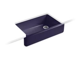 Kohler Whitehaven Undermount single-bowl farmhouse kitchen sink with tall apron - Indigo Blue - image 4