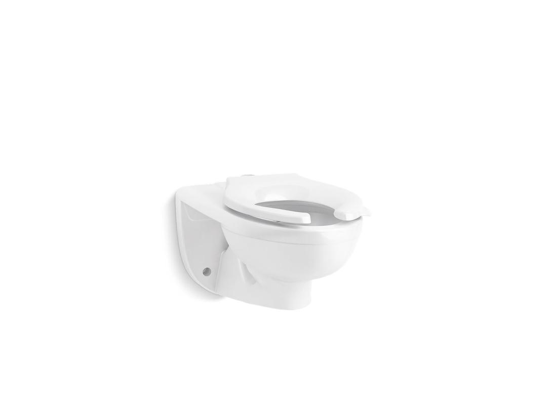 Kohler KingstonE Ultra Wall-mount top spud flushometer bowl - White by Kohler