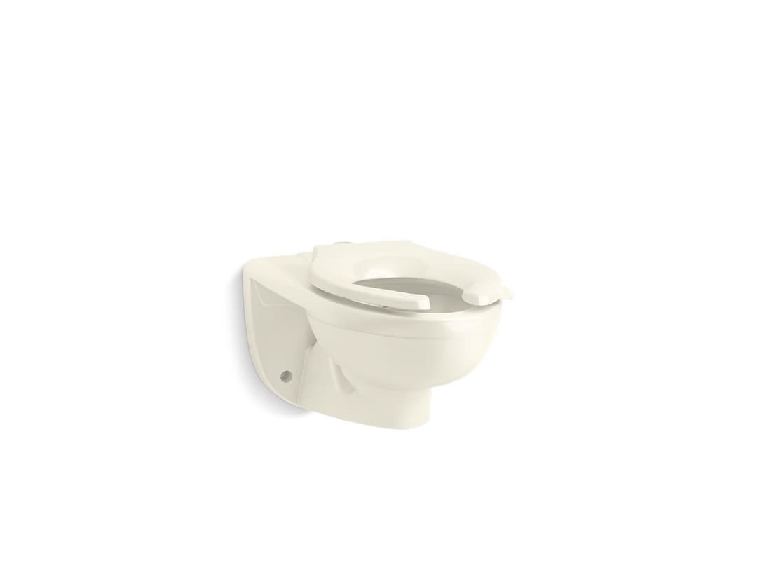 Kohler KingstonE Ultra Wall-mount top spud flushometer bowl - Biscuit by Kohler