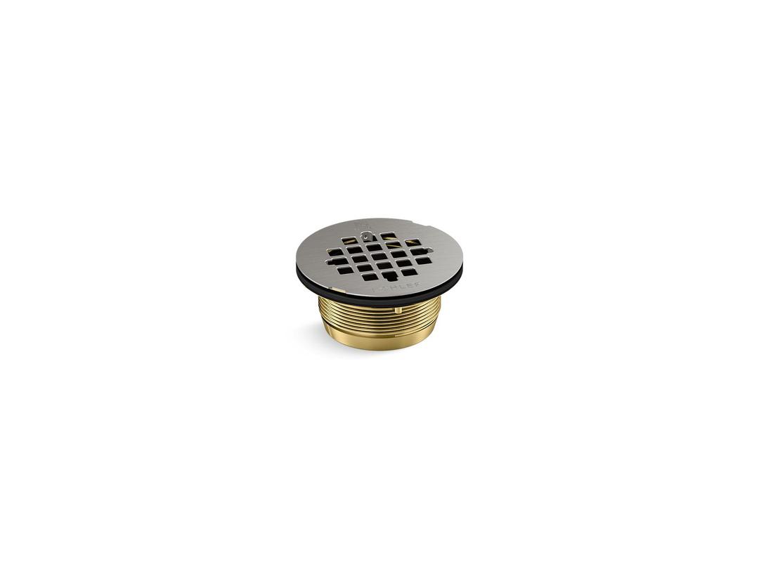 Kohler Round brass shower receptor drain - Brushed Stainless by Kohler