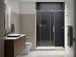 Kohler Composed Sliding shower door, 78'' H x 56-1/8 - 59-7/8'' W, with 3/8'' thick Crystal Clear glass - Bright Polished Silver - image 2