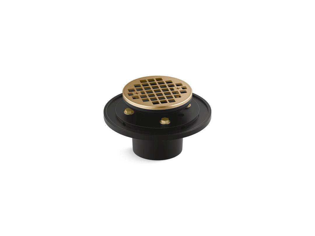 Kohler Clearflo Round brass tile-in shower drain - Vibrant Brushed Moderne Brass by Kohler