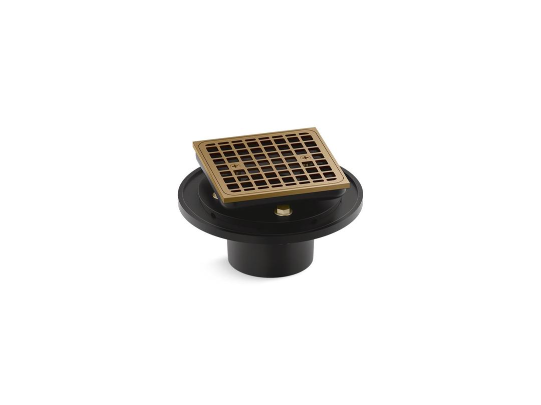 Kohler Clearflo Square brass tile-in shower drain - Vibrant Brushed Moderne Brass by Kohler