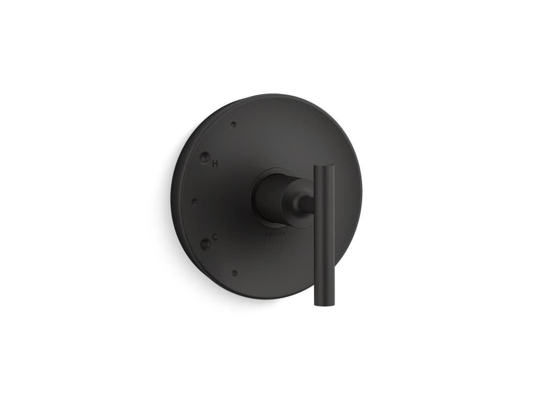 Kohler Purist Rite-Temp valve trim with lever handle - Matte Black by Kohler