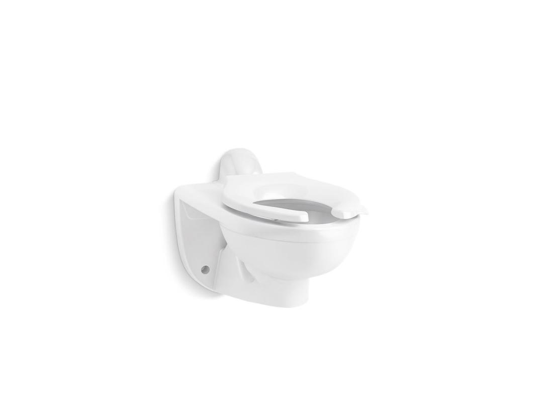 Kohler KingstonE Ultra Wall-mount rear spud flushometer bowl - White by Kohler