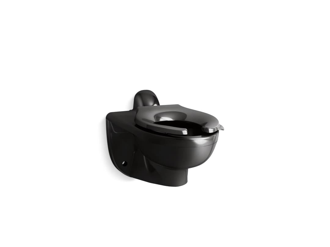 Kohler KingstonE Ultra Wall-mount rear spud flushometer bowl - Black by Kohler