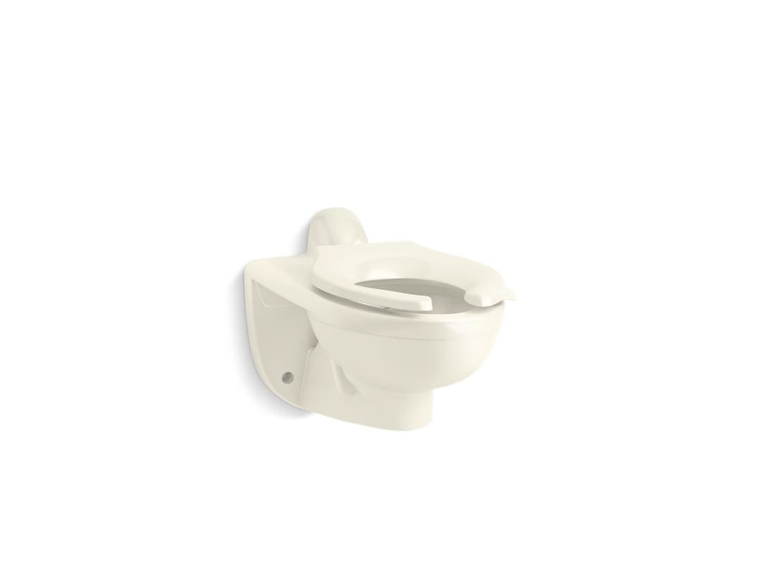 Kohler KingstonE Ultra Wall-mount rear spud flushometer bowl - Biscuit by Kohler