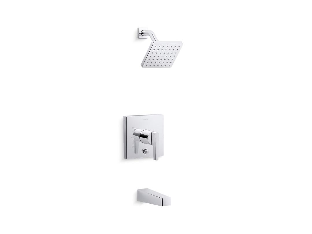 Kohler Honesty Rite-Temp bath and shower trim kit with push-button diverter, 1.75 gpm - Polished Chrome by Kohler