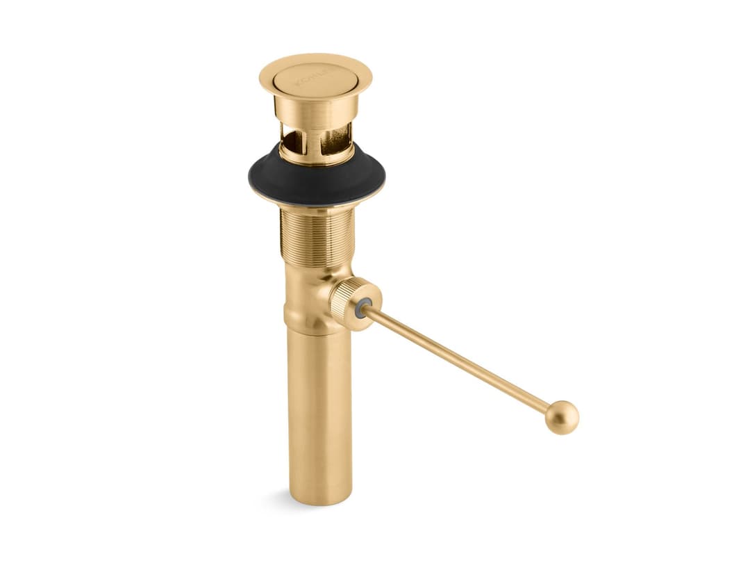 Kohler Premier pop-up drain, exposed, with overflow - Vibrant Brushed Moderne Brass by Kohler