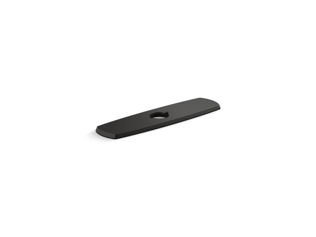 Kohler Graze Three-hole kitchen faucet escutcheon - Matte Black by Kohler