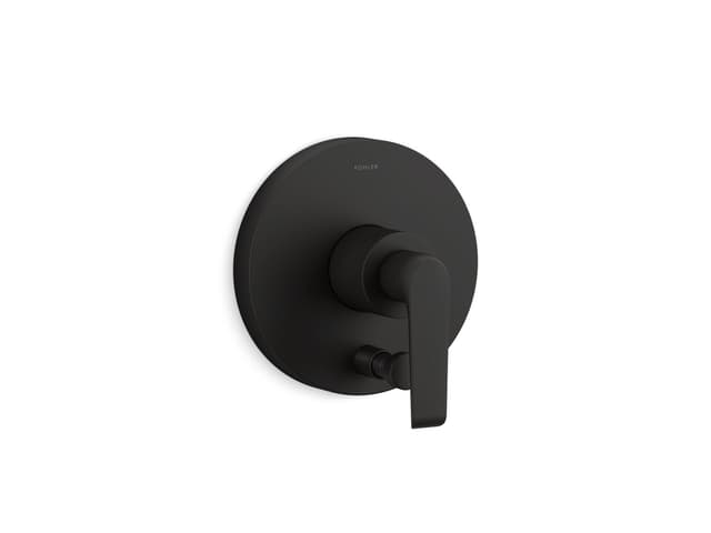 Kohler Avid Rite-Temp valve trim with push-button diverter - Matte Black