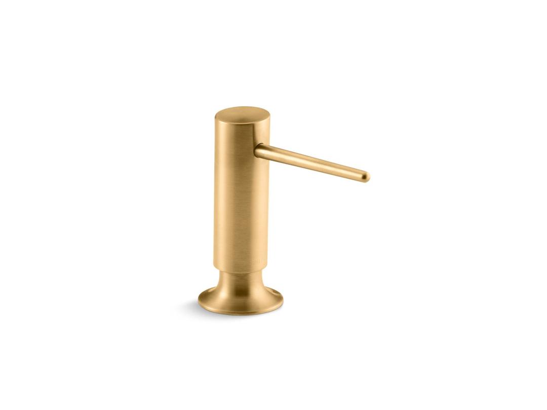 Kohler Contemporary design soap/lotion dispenser - Vibrant Brushed Moderne Brass by Kohler