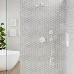 Hansgrohe Fixfit S Wall Outlet with Handshower Holder in Chrome - Matte White - image 4