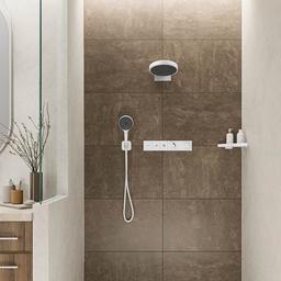 Hansgrohe Fixfit Q Wall Outlet with Handshower Holder in Chrome - Matte White - image 4