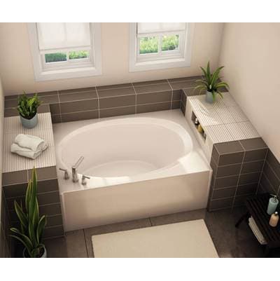 Aker Ova-4260 Acrylx Alcove Left-hand Drain Bodywrap Bath - Sterling Silver by Aker