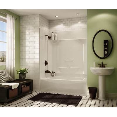 Aker KDTS 3260 Acrylx Alcove Left-hand Drain Four-piece Tub Shower - White