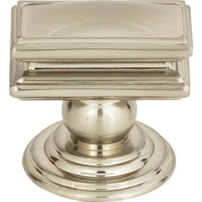 Atlas Campaign Rectangle Knob 1 1/2 Inch - Brushed Nickel by Atlas