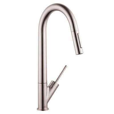 Axor Starck Higharc Kitchen Faucet 2-Spray Pull-down, 1.75 GPM - Steel Optic by Axor