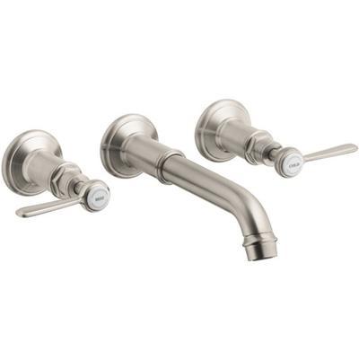 AXOR Montreux Wall-Mounted Widespread Faucet Trim with Lever Handles, 1.2 GPM in Brushed Nickel by Axor