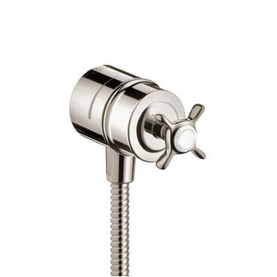 AXOR Montreux Wall Outlet with Check Valves and Volume Control, Cross Handle in Polished Nickel by Axor
