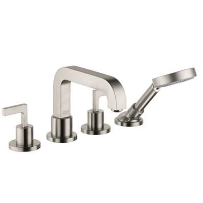 Axor Citterio 4-Hole Roman Tub Set Trim with Lever Handles and 1.75 GPM Handshower - Brushed... by Axor
