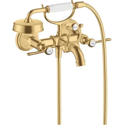 Axor Montreux 2-Handle Wall-mounted Tub Filler with Lever Handles and 1.8 GPM Handshower in -...
