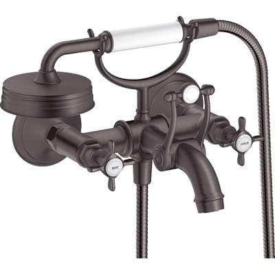 Axor Montreux 2-Handle Wall-mounted Tub Filler with Cross Handles and 1.8 GPM Handshower in -...