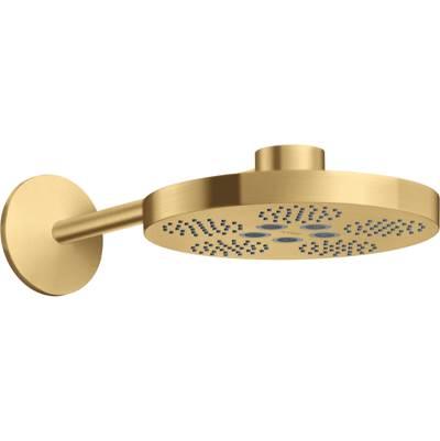 AXOR ONE Showerhead 280 2-Jet with Showerarm Trim, 2.5 GPM in Brushed Gold Optic by Axor
