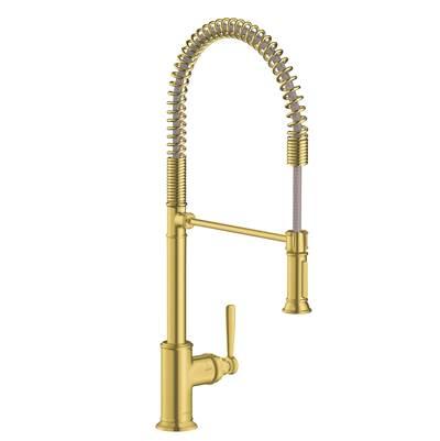 AXOR Montreux Semi-Pro Kitchen Faucet 2-Spray, 1.75 GPM in Brushed Gold Optic by Axor