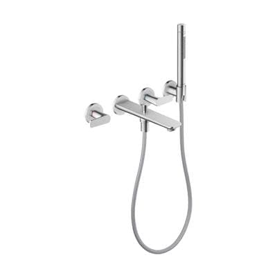 Axor Citterio C 3-Hole Wall-mounted Tub Filler with 1.75 GPM Handshower and Holder - Chrome by Axor