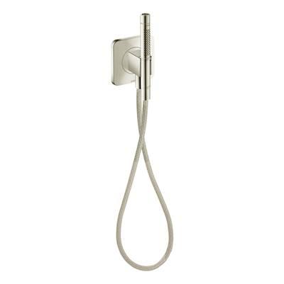 AXOR Citterio C Handshower Holder Softsquare with Outlet 5''x5'' with Handshower and Textile Hose, 1.75 GPM in Polished Nickel by Axor