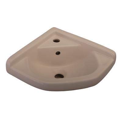 Barclay Corner Sink, 14 X 14'',1-Hole Includes Hangers - Bisque by Barclay