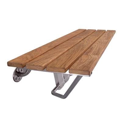 Barclay 36'' Teak Wall Mount Slatted, Stainless Steel Supports by Barclay