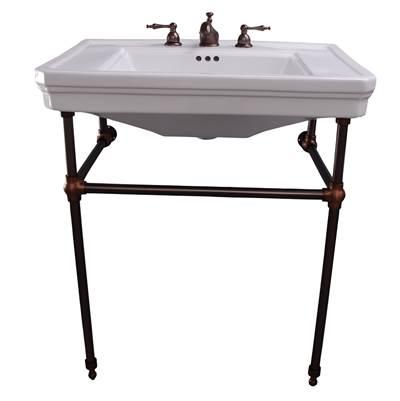 Drew 30'' Console w/Stand,Whi 8'' Widespread, PB Stand by Barclay